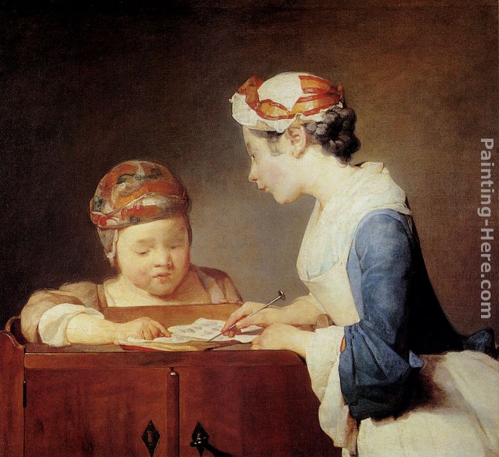 The Teacher painting - Jean Baptiste Simeon Chardin The Teacher art painting